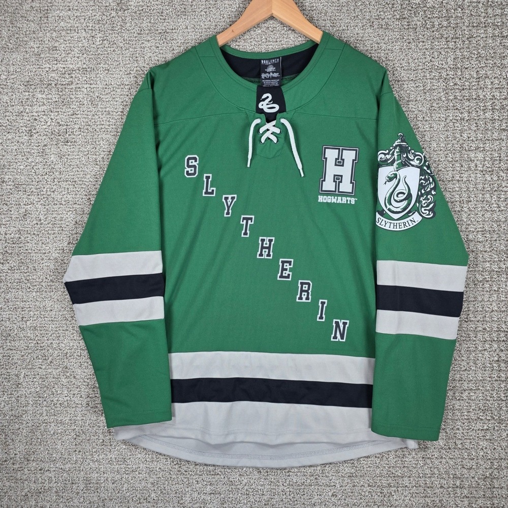 Harry Potter Slytherin‎ Hockey Jersey Mens Size Medium BoxLunch Seeker Green